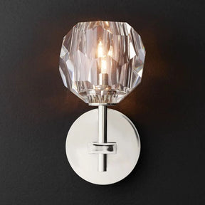 Cristal Brass Clear Glass Short Wall Sconce | Homevator