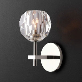 Cristal Brass Clear Glass Short Wall Sconce | Homevator