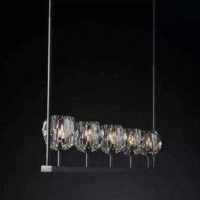 Cristal Glass Linear Chandelier 48"