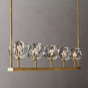 Cristal Glass Linear Chandelier 48"