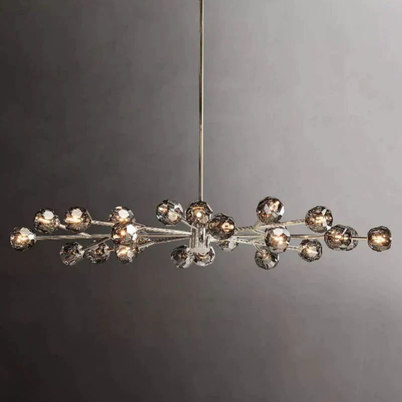 Cristal Glass Oval Chandelier 72"