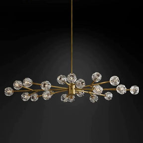 Cristal Glass Oval Chandelier 72"