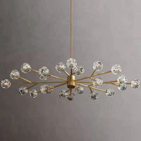 Cristal Glass Oval Chandelier 72"