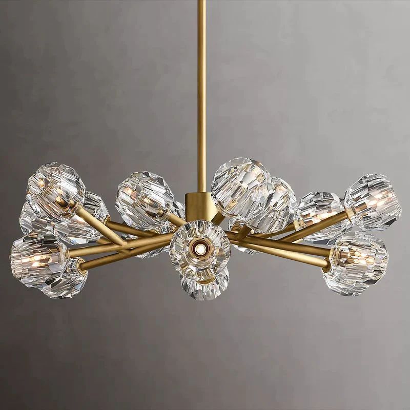 Cristal Glass Round Chandelier 36"