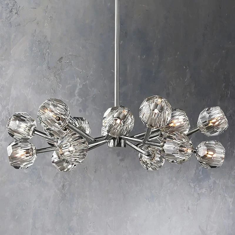 Cristal Glass Round Chandelier 36"