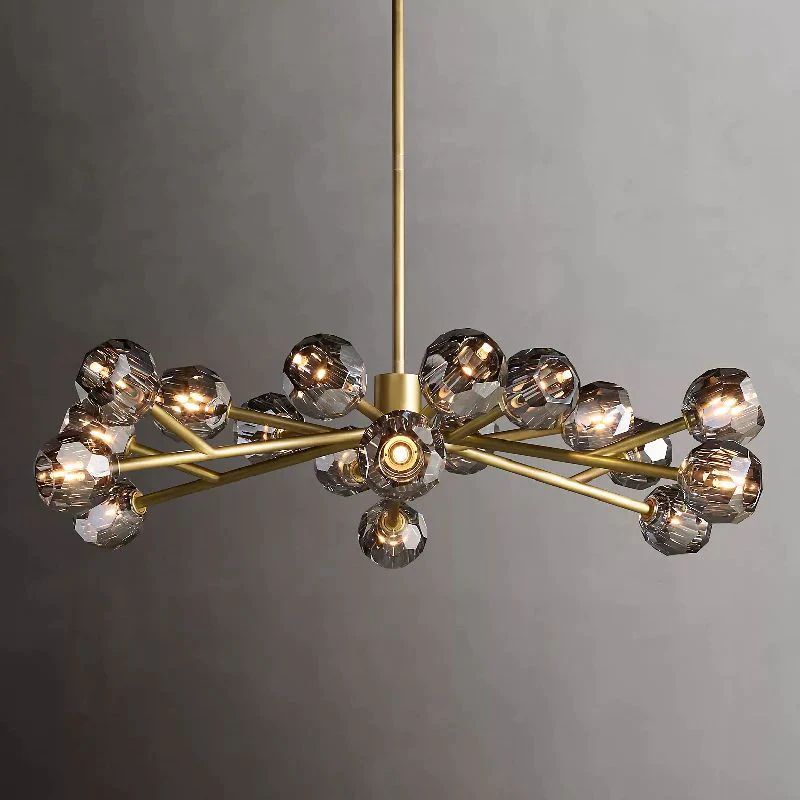 Cristal Glass Round Chandelier 48"