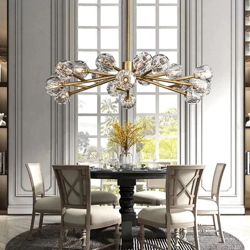 Cristal Glass Round Chandelier 48"