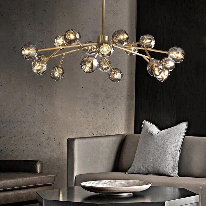 Cristal Glass Round Chandelier 48"