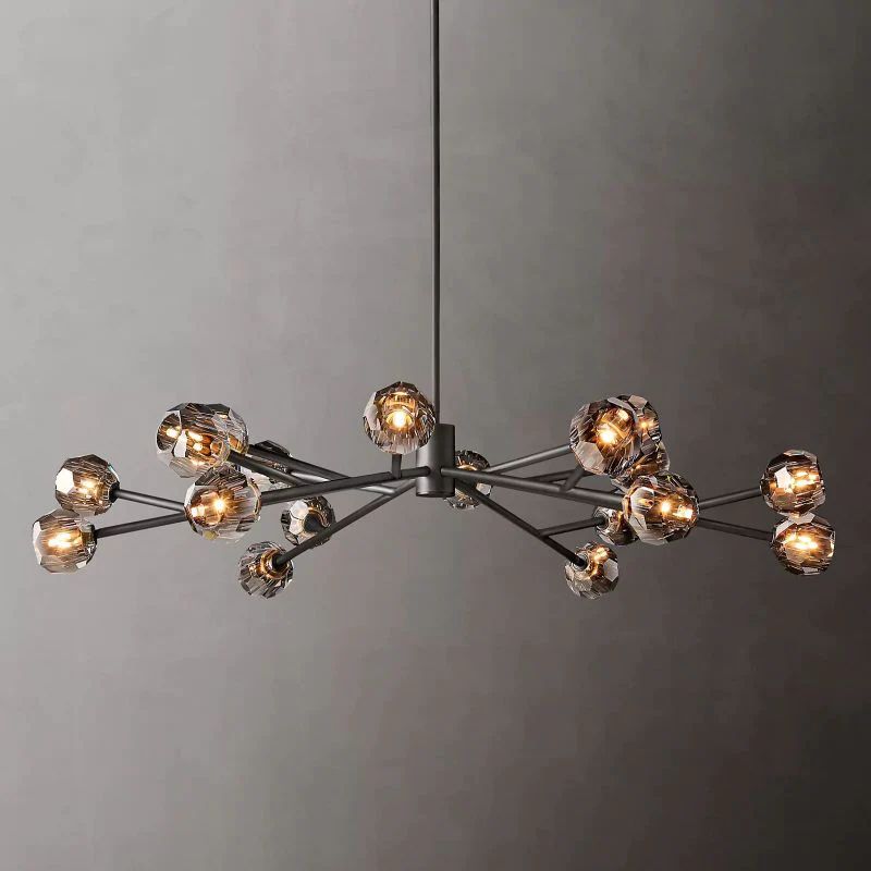 Cristal Glass Round Chandelier 60"