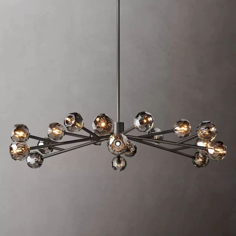 Cristal Glass Round Chandelier 60"