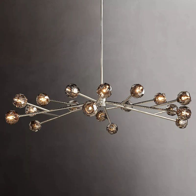 Cristal Glass Round Chandelier 72"