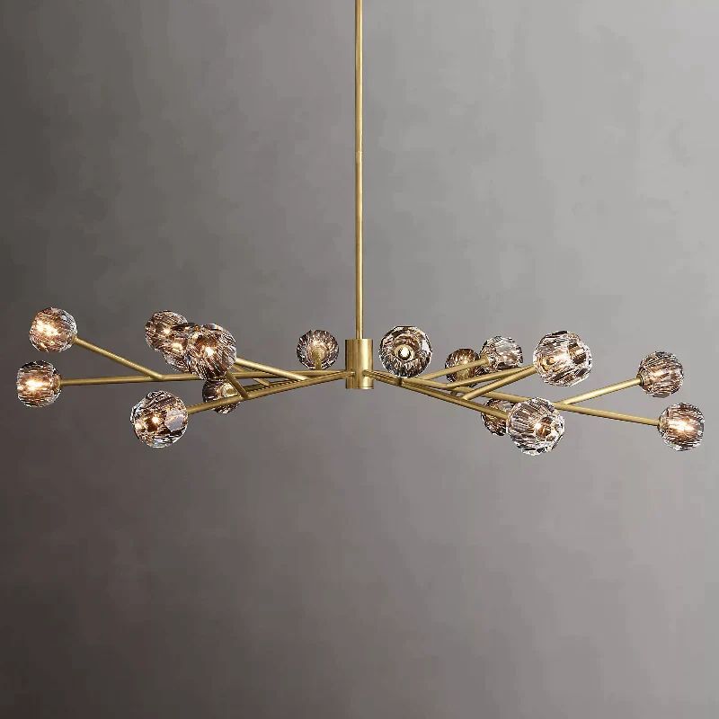 Cristal Glass Round Chandelier 72"