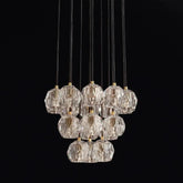 Cristal Glass Round Cluster Chandelier 19"