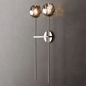 Cristal Smoke Glass Double Grand Wall Sconce