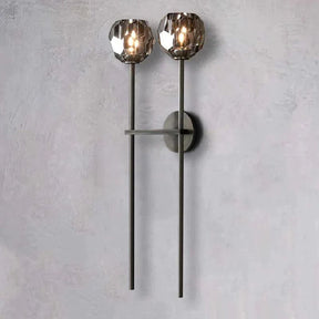 Cristal Smoke Glass Double Grand Wall Sconce