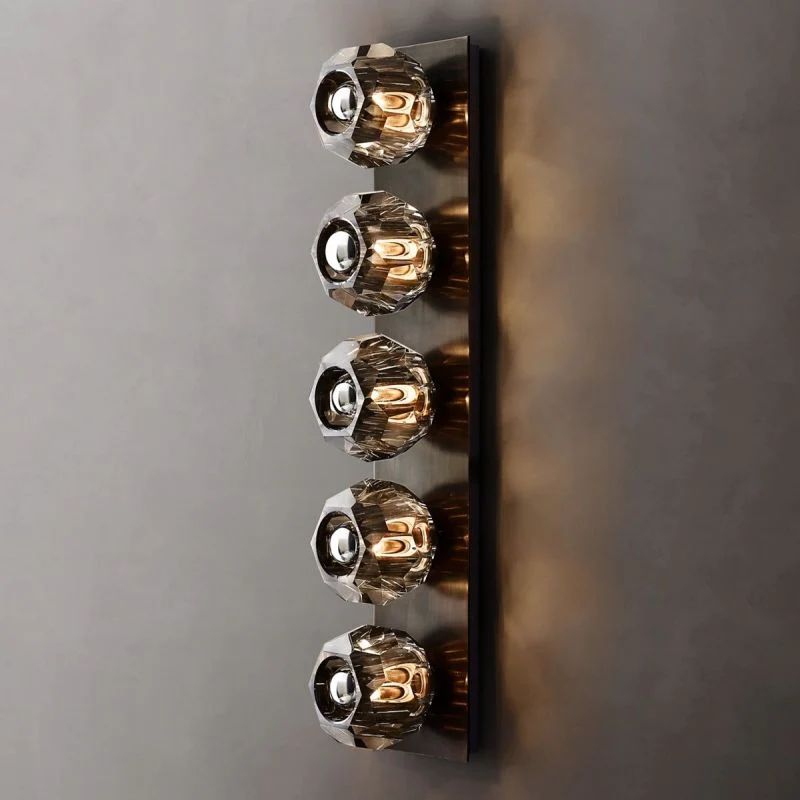 Cristal Smoke Glass Linear Grand Wall Sconce