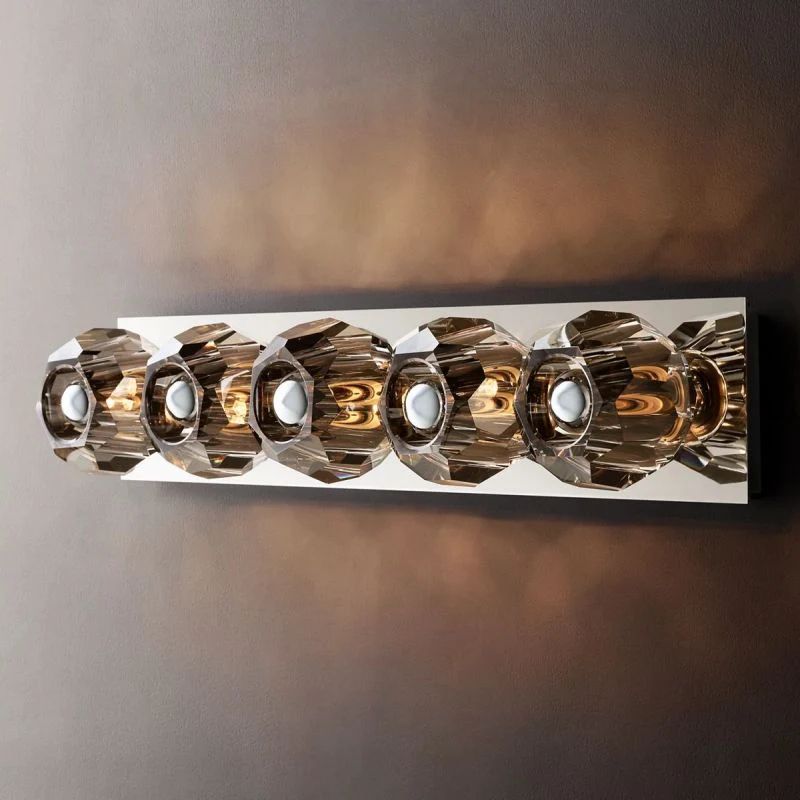 Cristal Smoke Glass Linear Grand Wall Sconce