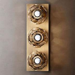 Cristal Smoke Glass Linear Short Wall Sconce