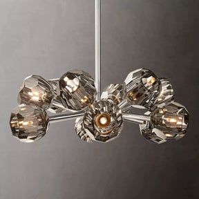 Cristal Smoke Glass Round Chandelier 24"