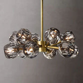 Cristal Smoke Glass Round Chandelier 24"