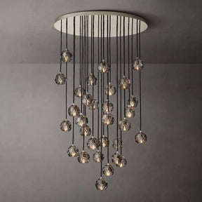 Cristal Smoke Glass Round Cluster Chandelier 40"