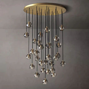 Cristal Smoke Glass Round Cluster Chandelier 40"