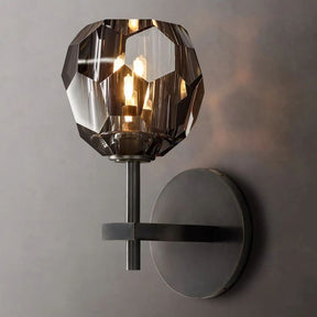 Cristal Smoke Glass Short Wall Sconce