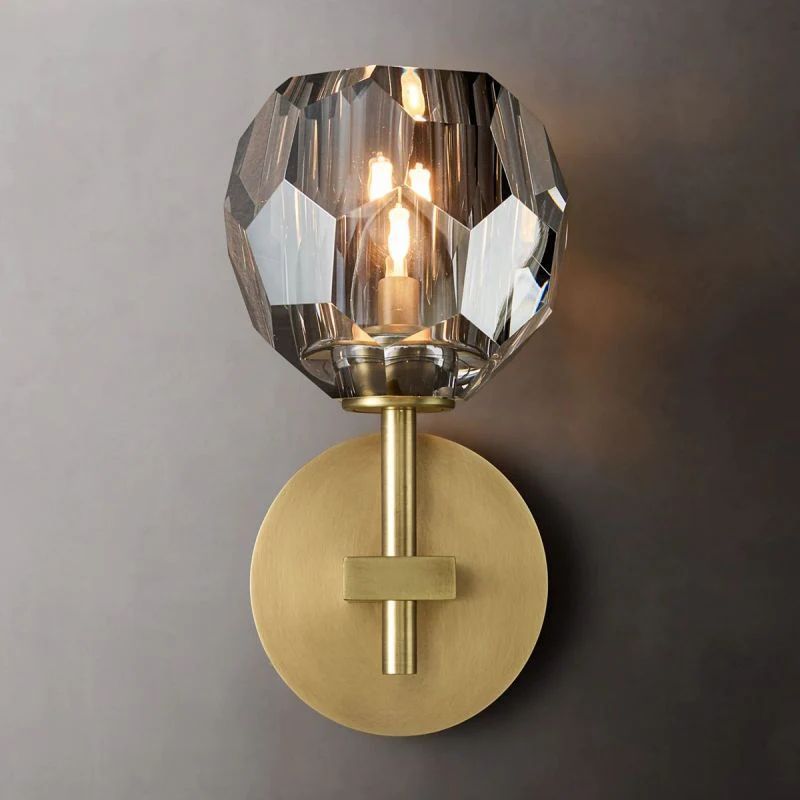 Cristal Smoke Glass Short Wall Sconce