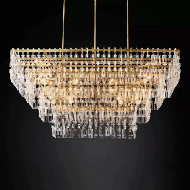 Miranda 4-Tier Rectangle Chandelier 72"