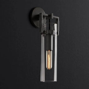 Mechanic Glass Cylinder Wall Sconce 12''