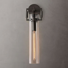 Mechanic Glass Cylinder Wall Sconce 16''