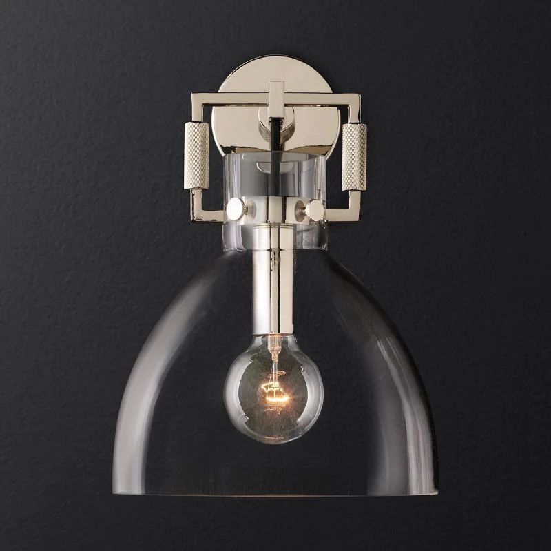 Mechanic Glass Cloche Sconce 10''