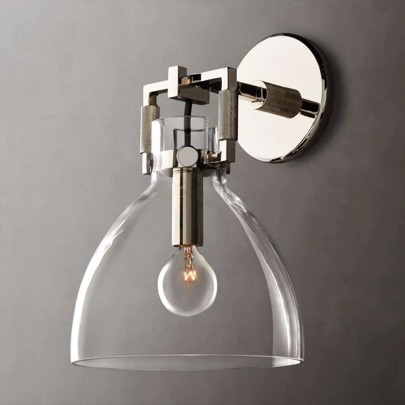 Mechanic Glass Cloche Sconce 8''