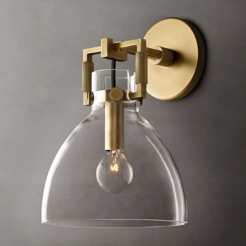 Mechanic Glass Cloche Sconce 8''