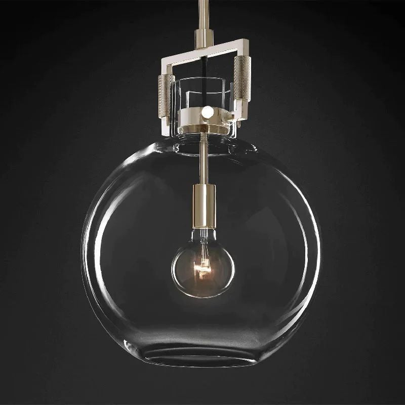 Brass Glass Globe Pendant Light |Homevator