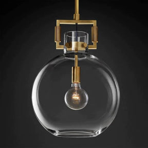 Brass Glass Globe Pendant Light |Homevator