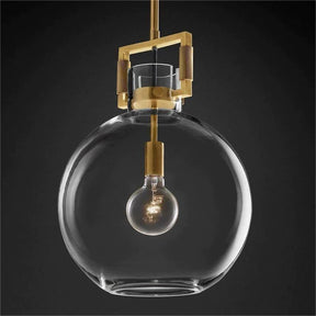 Brass Glass Globe Pendant Light |Homevator