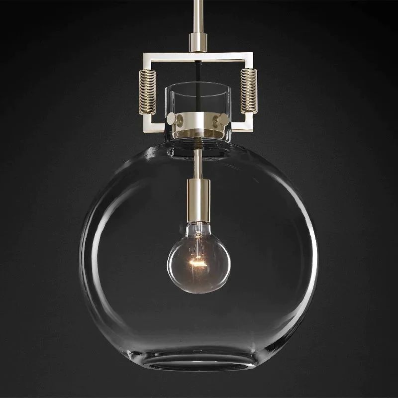 Brass Glass Globe Pendant Light |Homevator