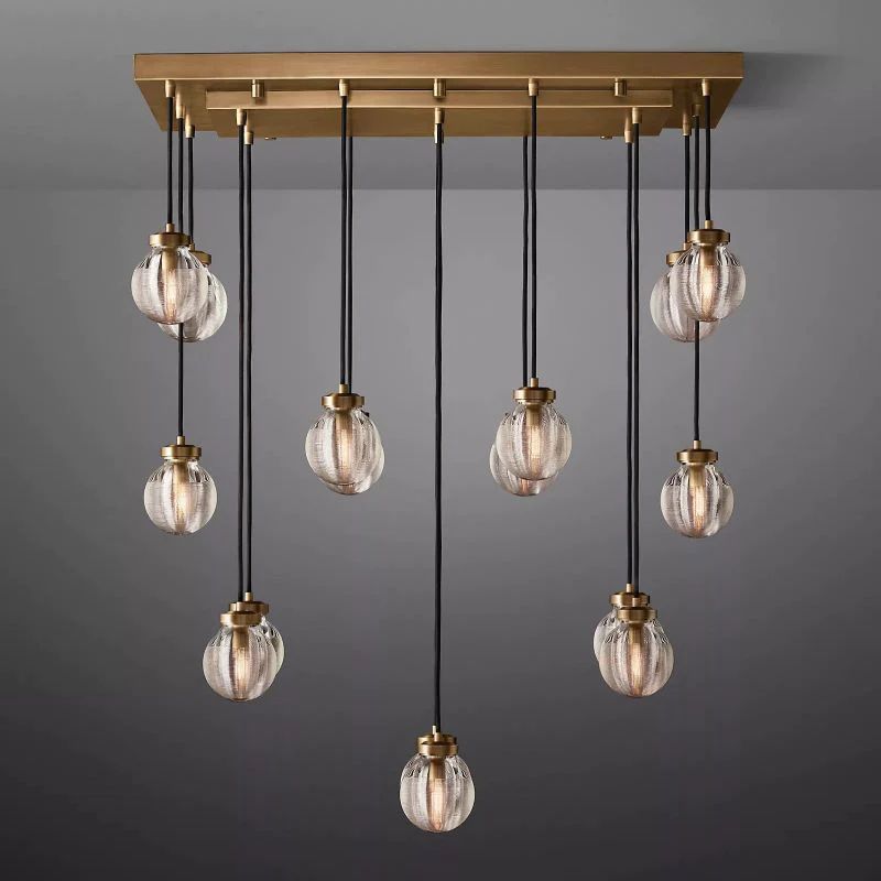 Pearl Rectangle Chandelier 36"