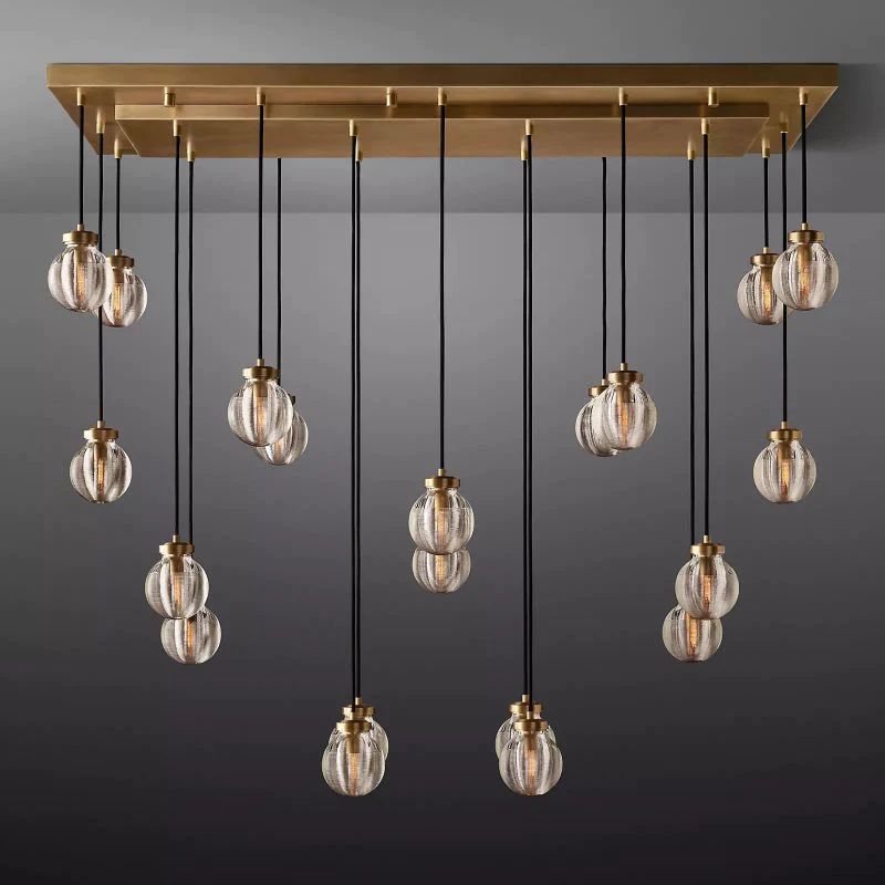 Pearl Rectangle Chandelier 54"