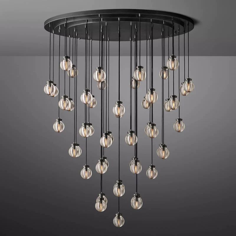 Pearl Round Chandelier 60"