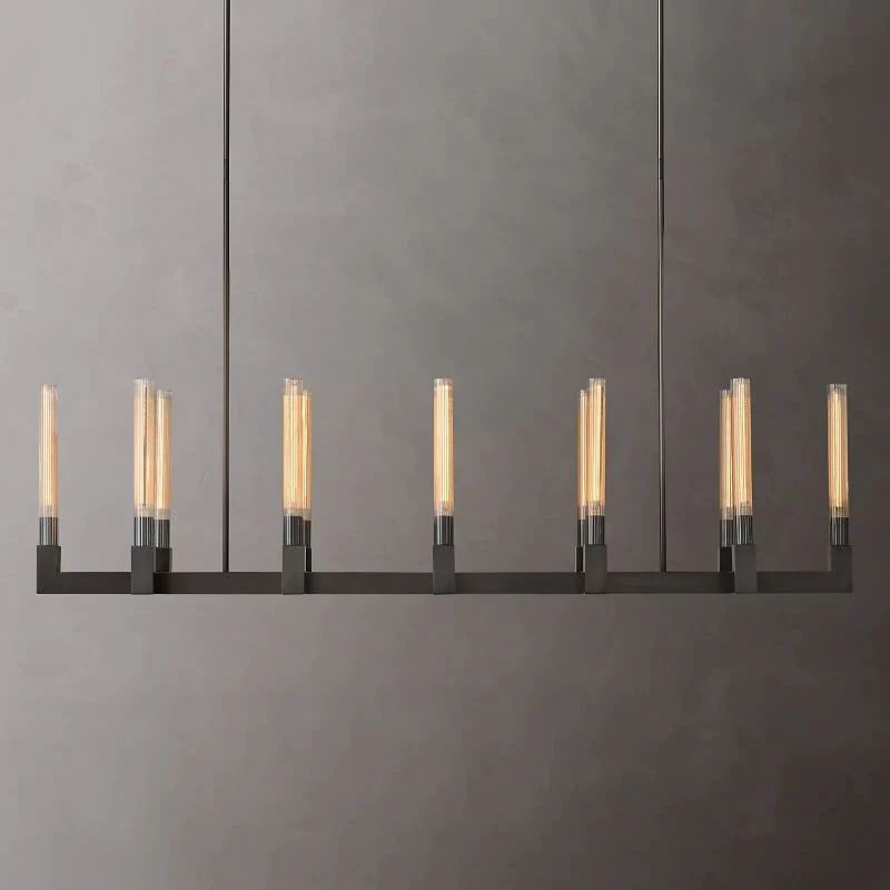 Pridan Glass Linear Chandelier 67"