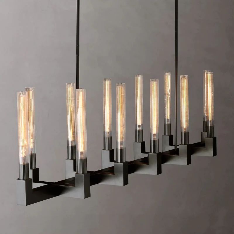 Pridan Glass Linear Chandelier 67"