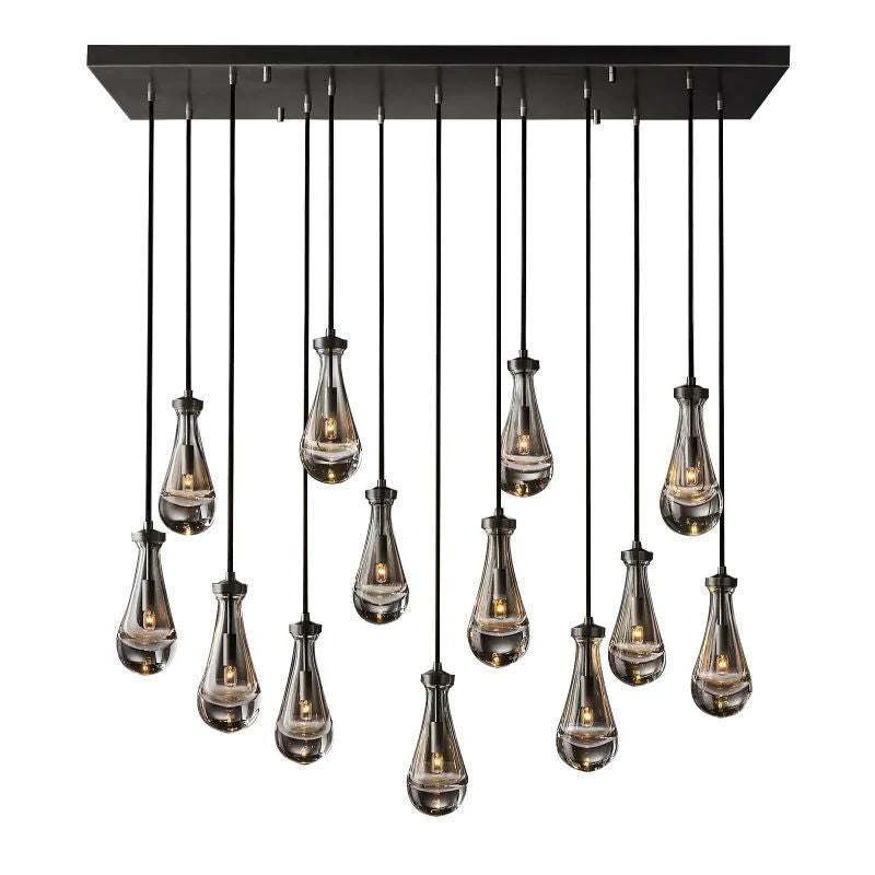 Raindrop Rectangular Chandelier 54"