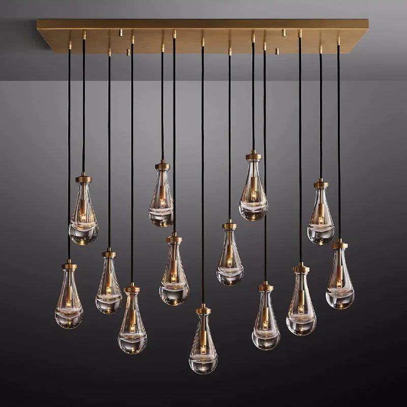 Raindrop Rectangular Chandelier 54"