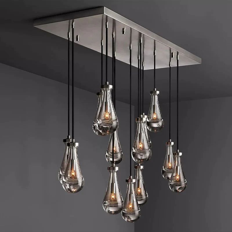 Raindrop Rectangular Chandelier 54"