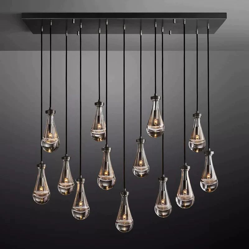 Raindrop Rectangular Chandelier 54"