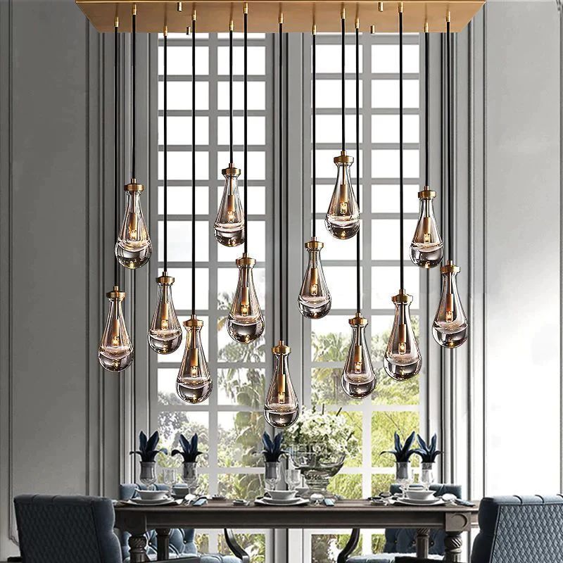 Raindrop Rectangular Chandelier 54"