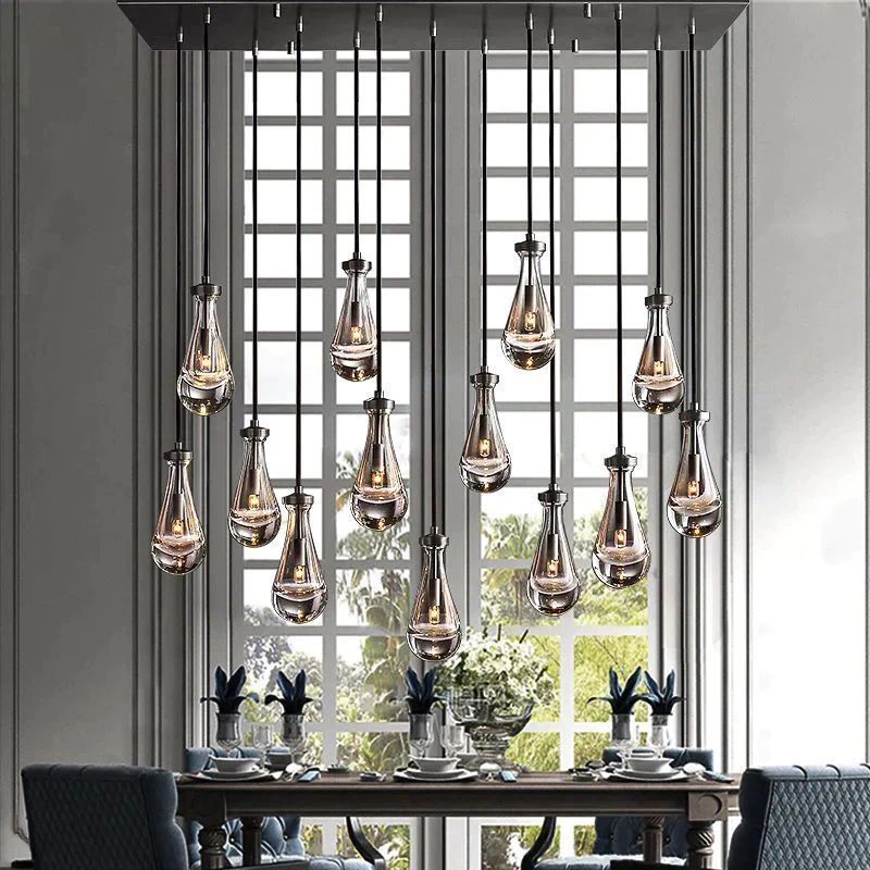 Raindrop Rectangular Chandelier 54"