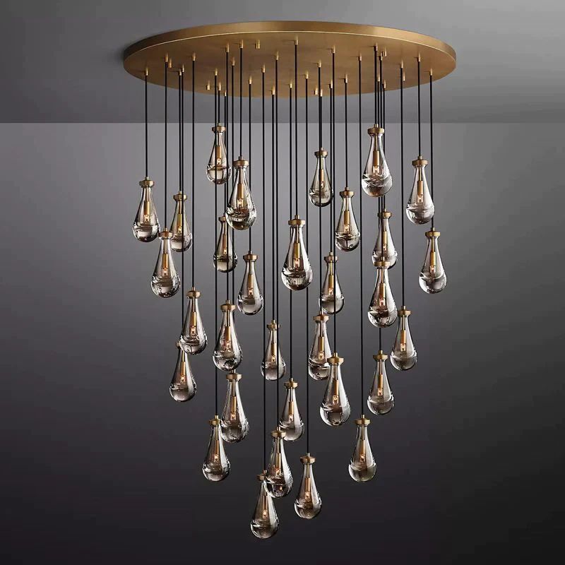 Raindrop Round Chandelier 60"